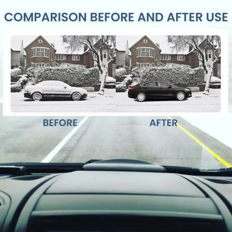 Before and after use in snowy weather