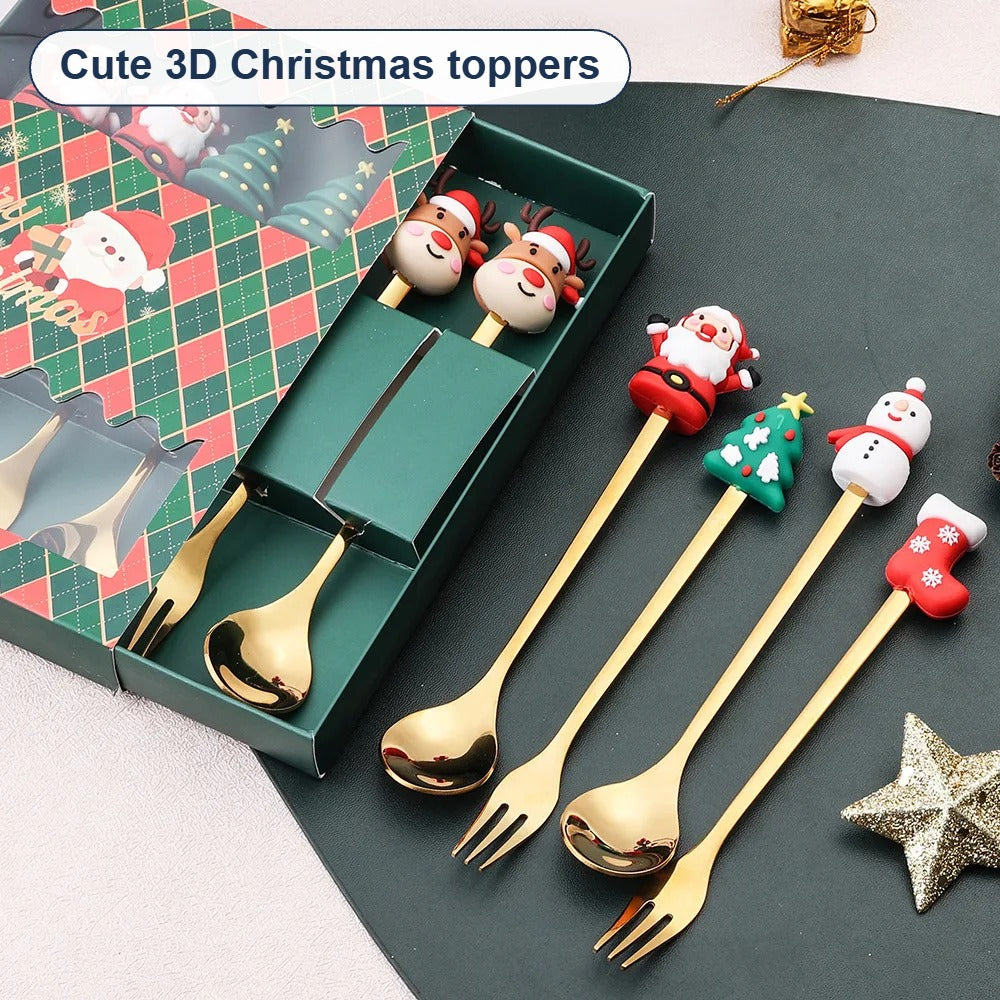 Cute 3D Christmas toppers – Santa, tree, snowman, stocking