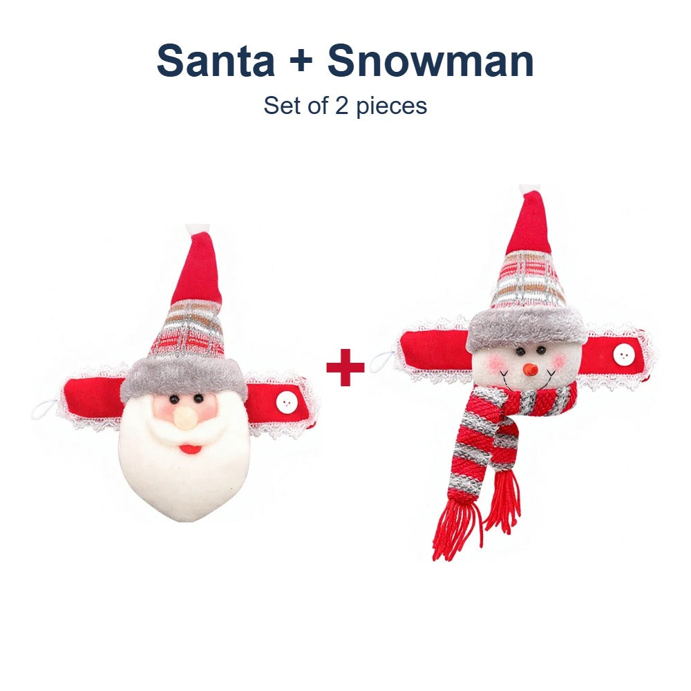 Set of 2: Santa + Snowman