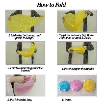 How to fold the poncho into its pouch