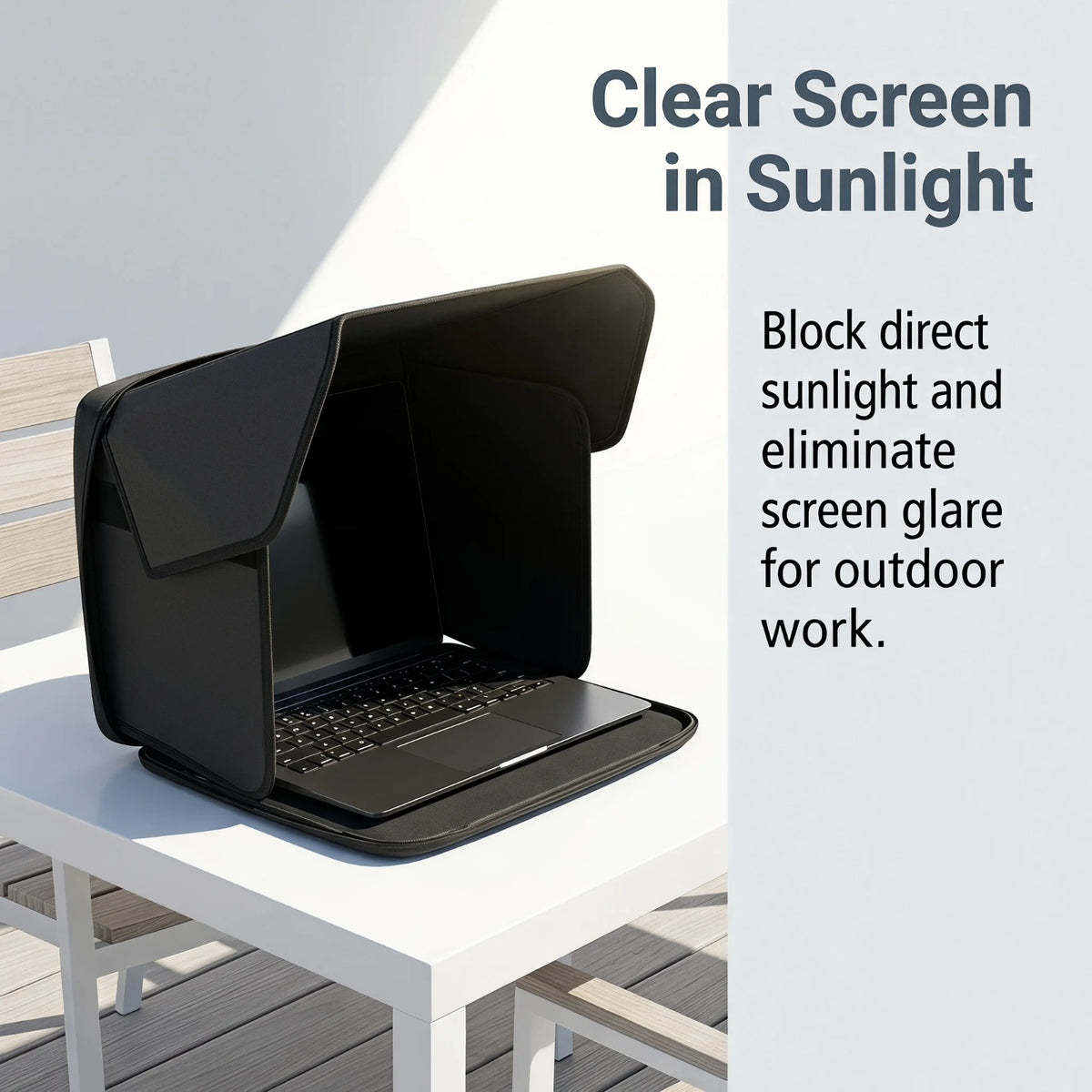 14-Inch Laptop Case with Built-in Sun Shade Hood – Privacy & Anti-Glare Carry Sleeve