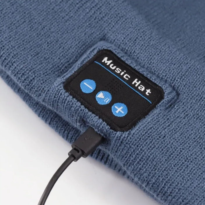 Bluetooth Music Beanie with 6-LED Head Light – USB Rechargeable Winter Hat