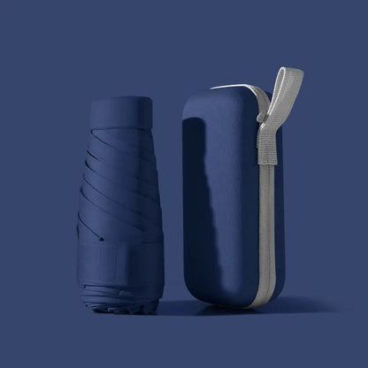 Navy mini capsule umbrella with matching navy zipped case