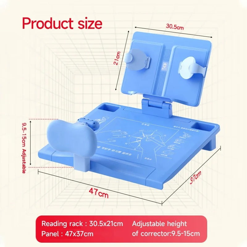 Size: board 47 x 37 cm, reading rack 30.5 x 21 cm, chest support height 9.5–15 cm