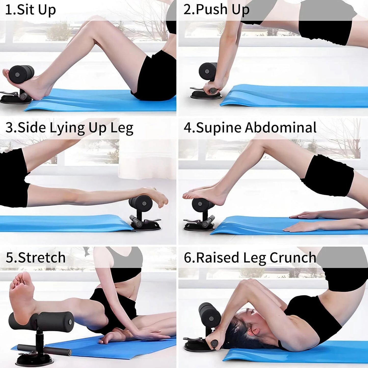Multi-workout Sit-Up bar with Resistance band