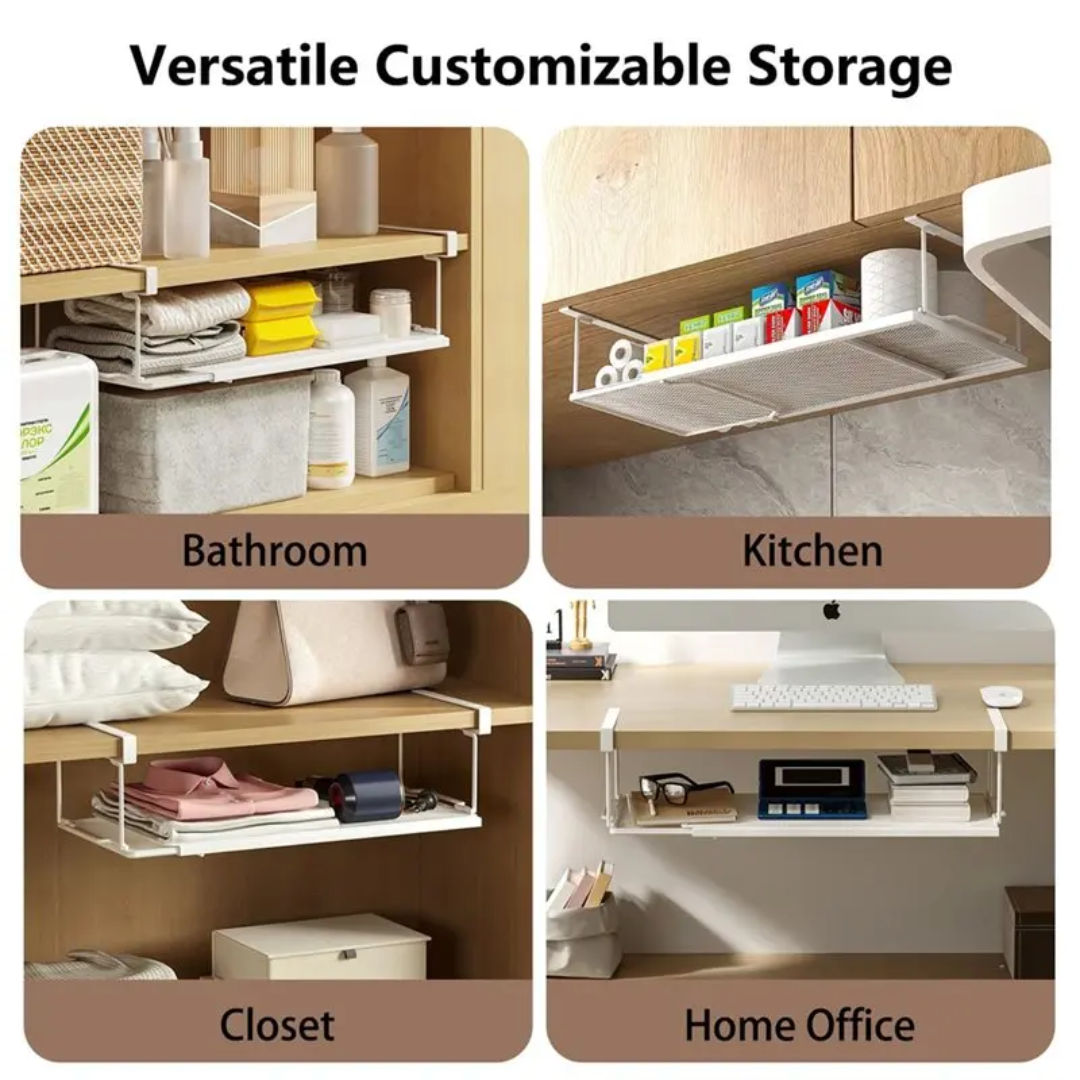 Multifunction organizer storage shelf rack extandable