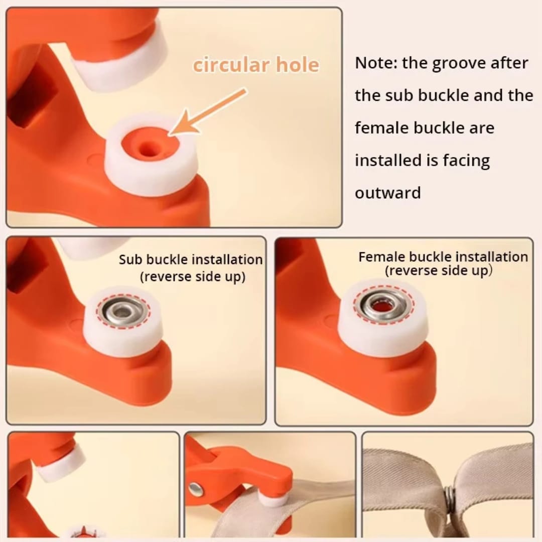 Set of 200 Snap Button Tool Kit – Metal Fastener Pliers with Press Buttons (100 pairs)