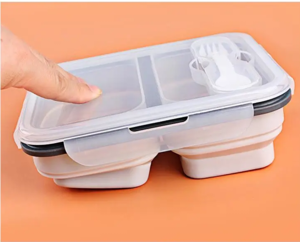 Foldable food container microwavable Silicone BPA free