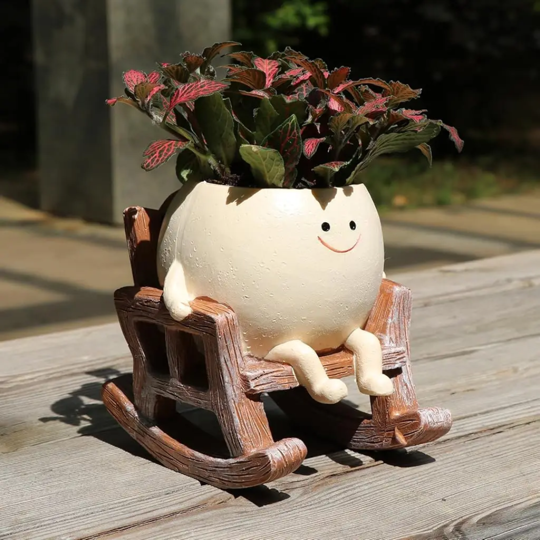 Cute smiley face plant Pot table decoration