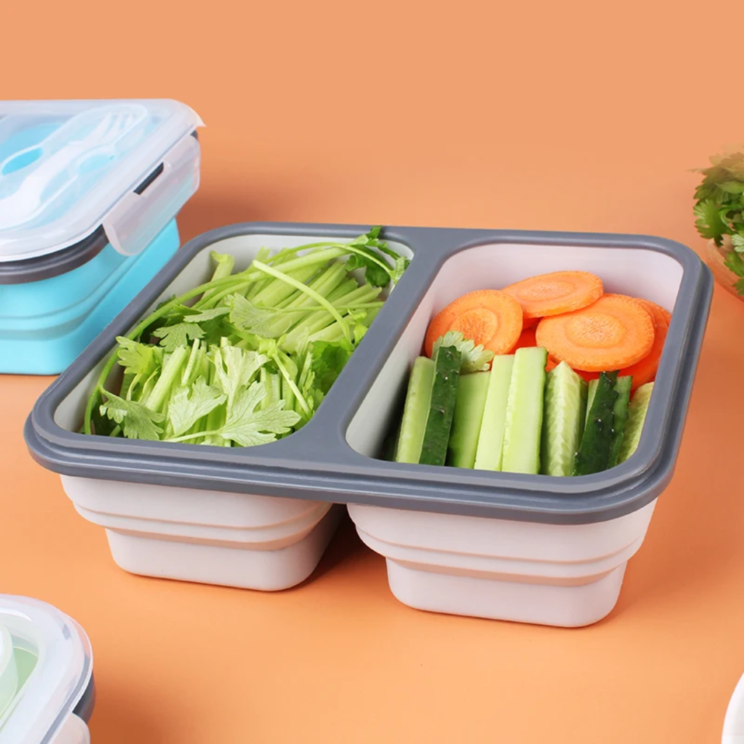 Foldable food container microwavable Silicone BPA free