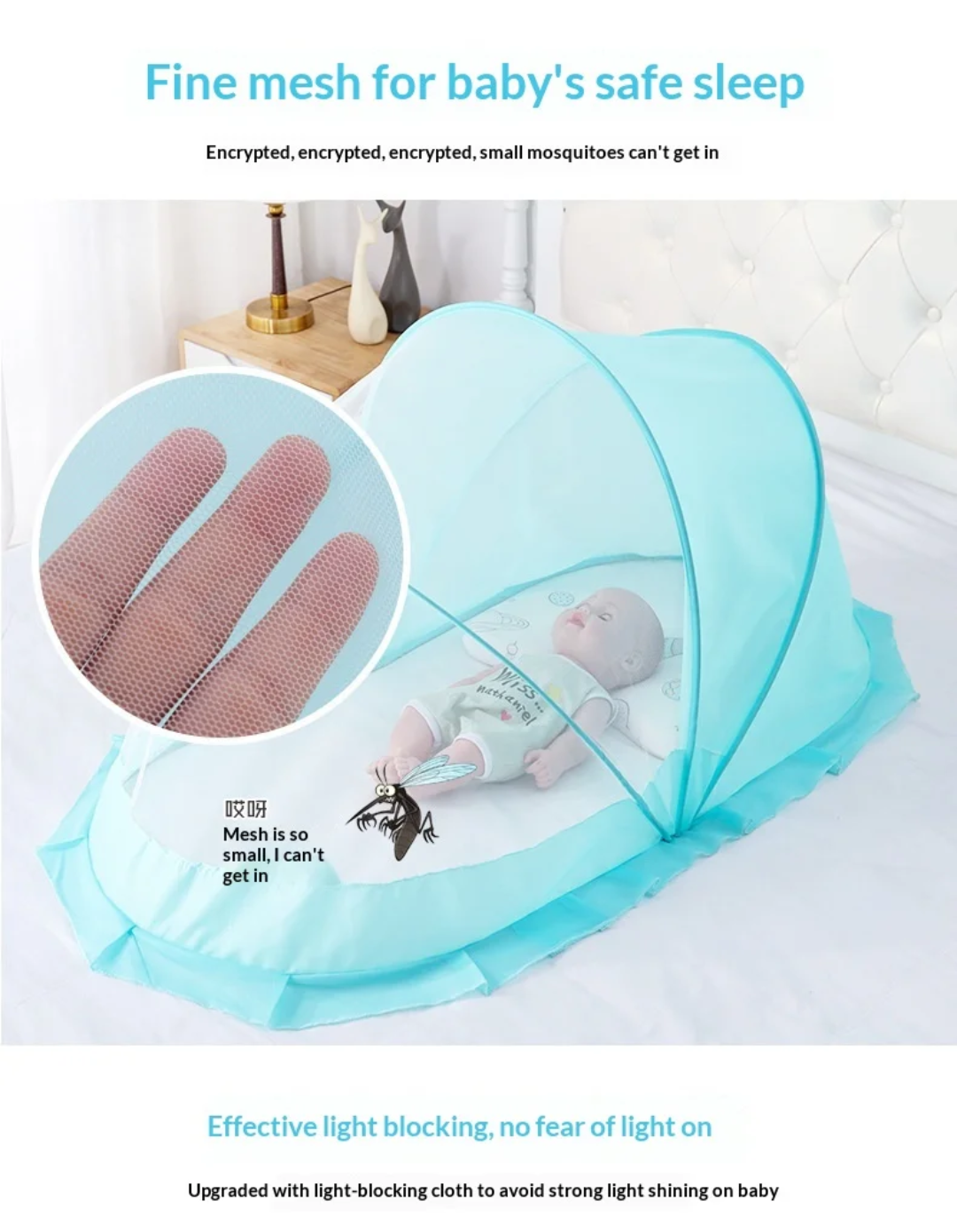 Portable Foldable Baby Mosquito Net 125*65cm