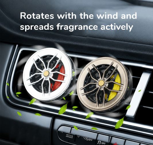 Rotating wheel Car Air freshener clip air conditioner with 2 Aroma bags