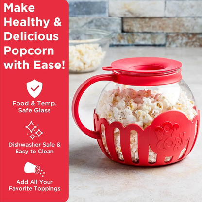 Microwave Popcorn Maker Glass – BPA & PVC Free