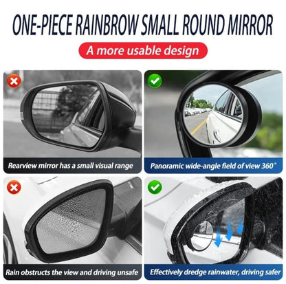 360° Adjustable Rearview Blind Spot Mirror With Rain Guard (Set Of 2)