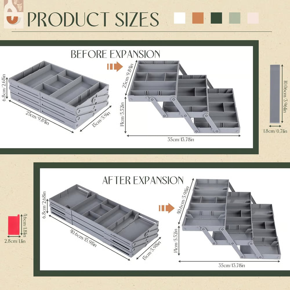 3 levels Expandable Drawer Organizer