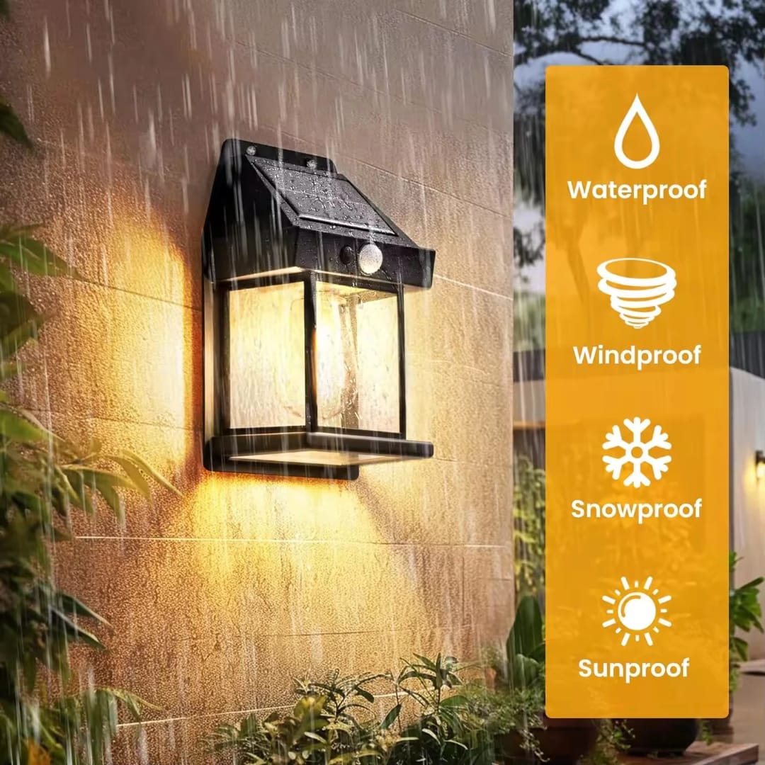 Waterproof Solar Wall Lights – With Motion Sensor & 3 Lighting Modes