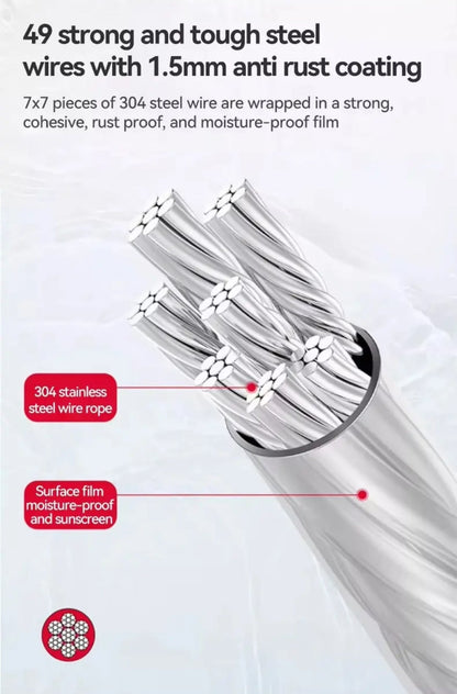 Retractable Double Clothesline 4.2m – Wall-Mounted Steel
