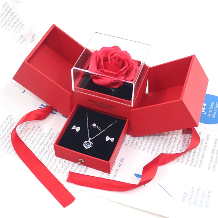 Jewelry Gift Box With Eternal Rose
