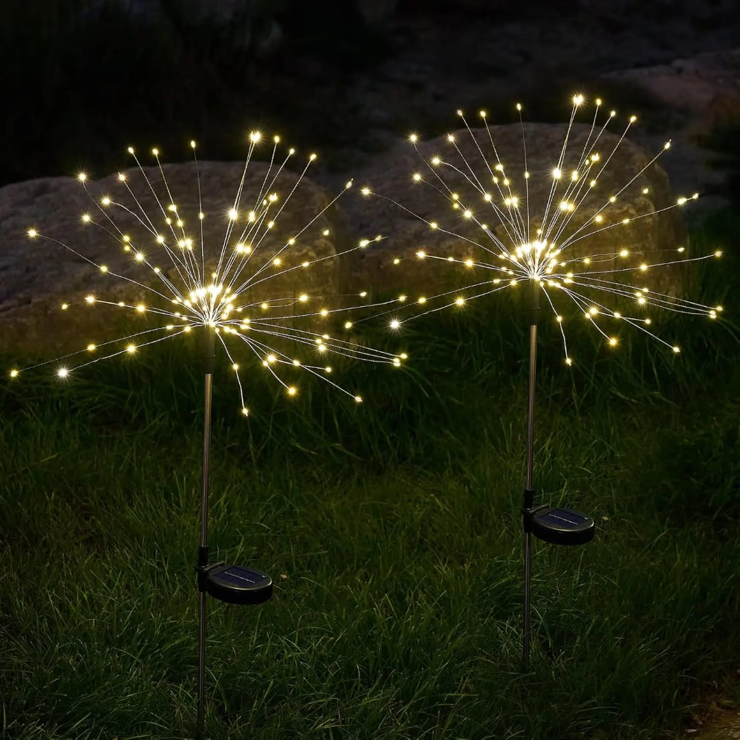 120Leds solar garden firework decorative yard waterproof set of 2-piece