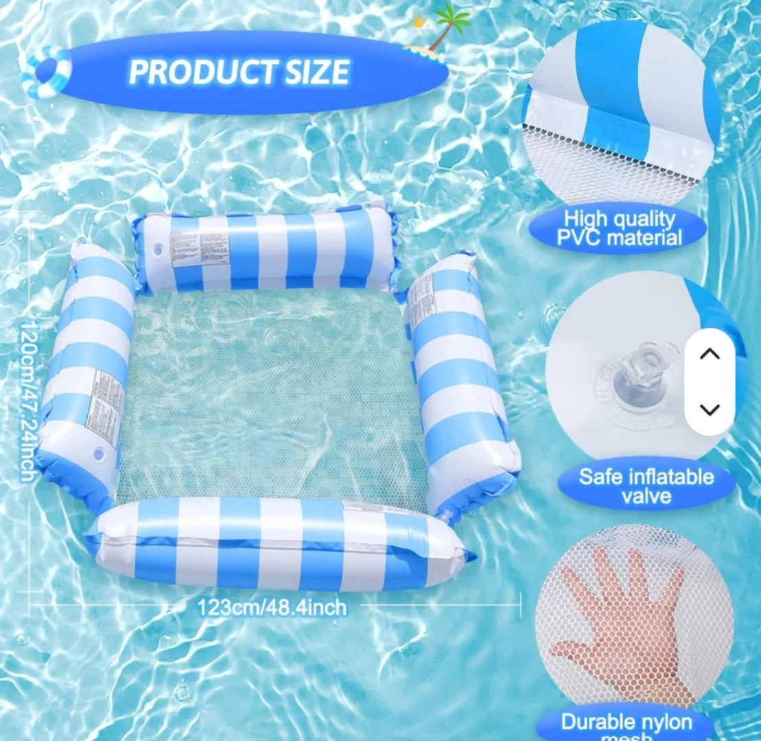 4 tubes inflatable water hammock