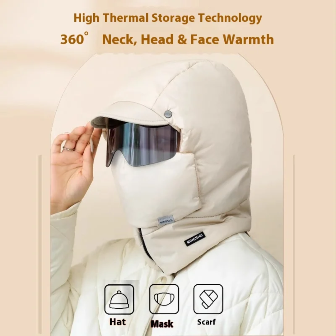 Unisex Winter Hat with Mask & Scarf – Waterproof & Fleece Lined