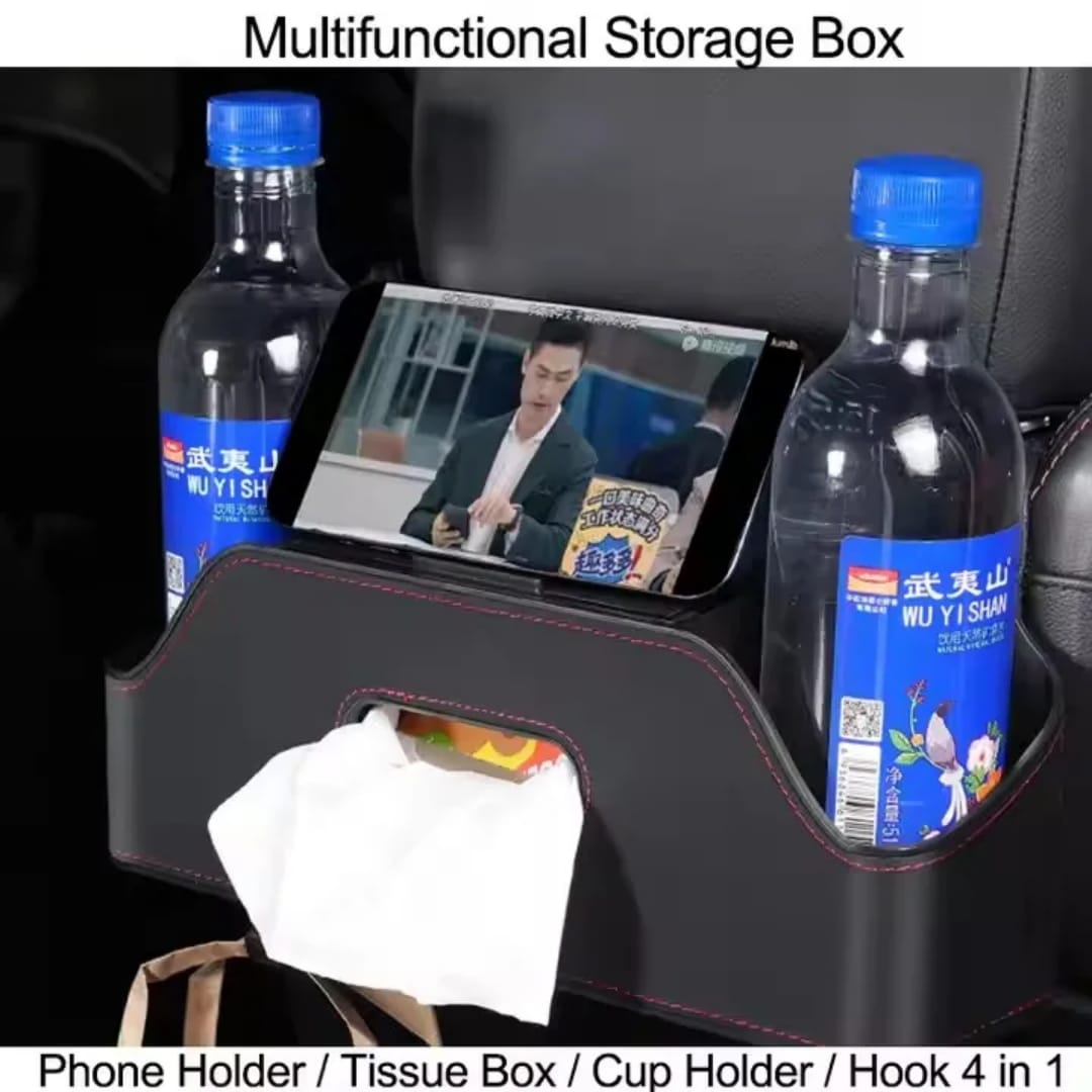 Multi-Functional Car back seat storage Box Leather