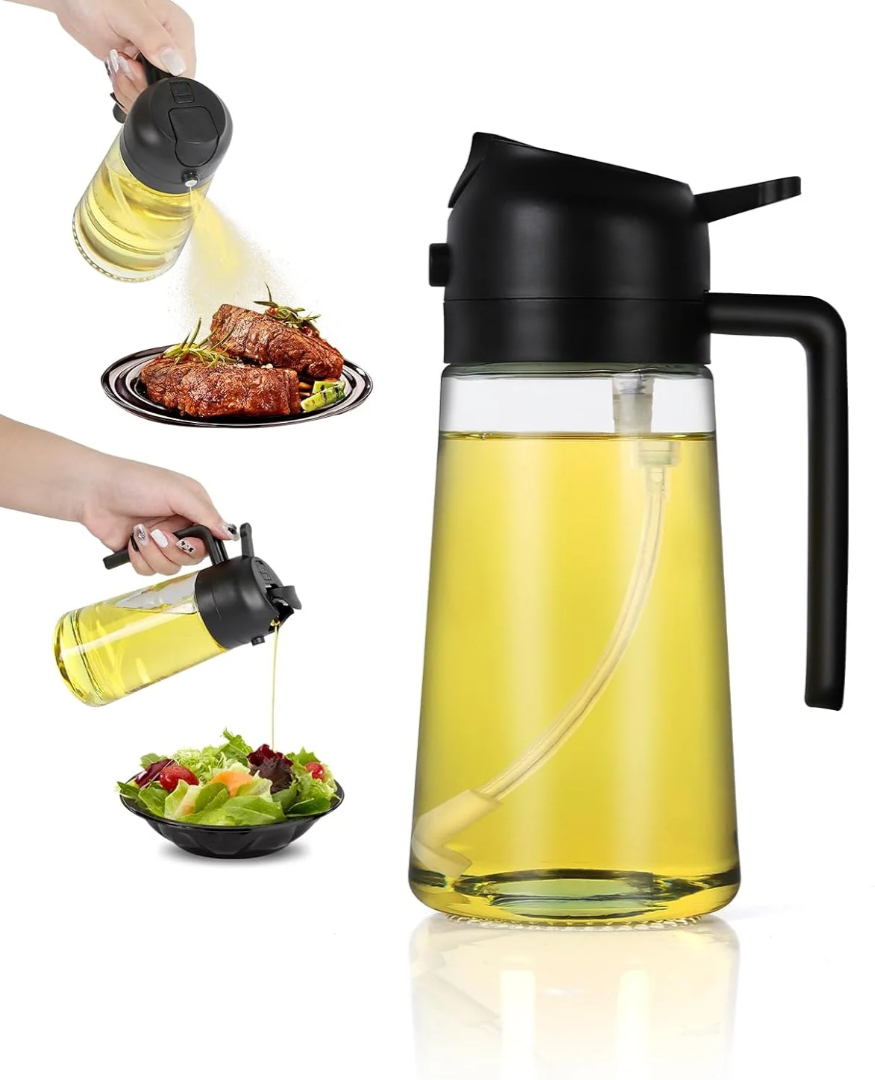 2-in-1 Oil Dispenser Glass Bottle
