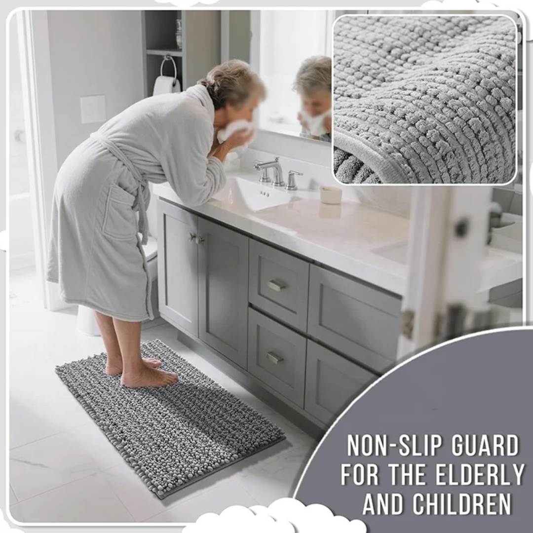 Absorbent Chenille Bath Mat – Non-Slip