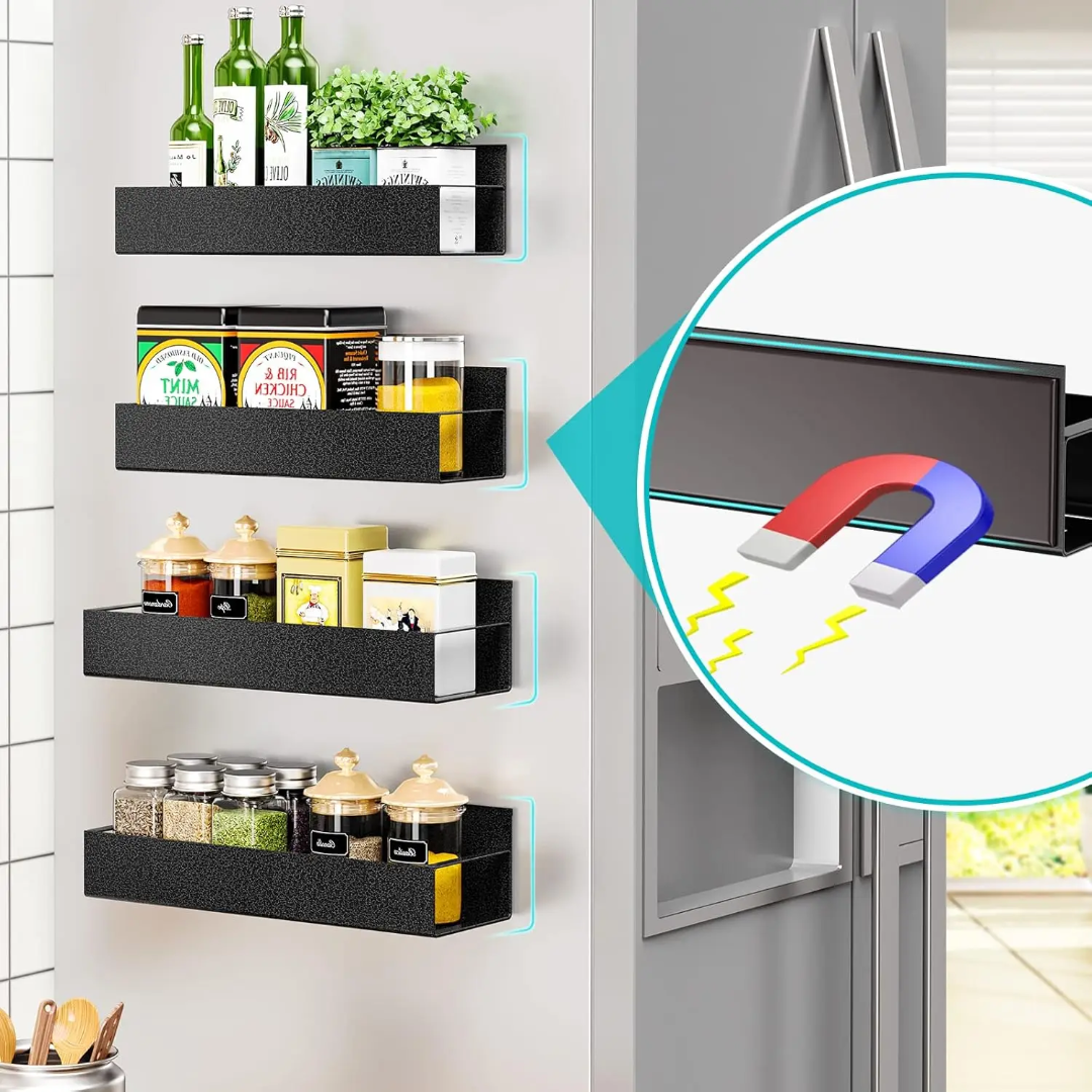 Magnetic shelves with Hooks set of 2-piece