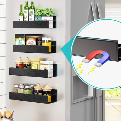 Magnetic Shelves With Hooks (Set Of 2)