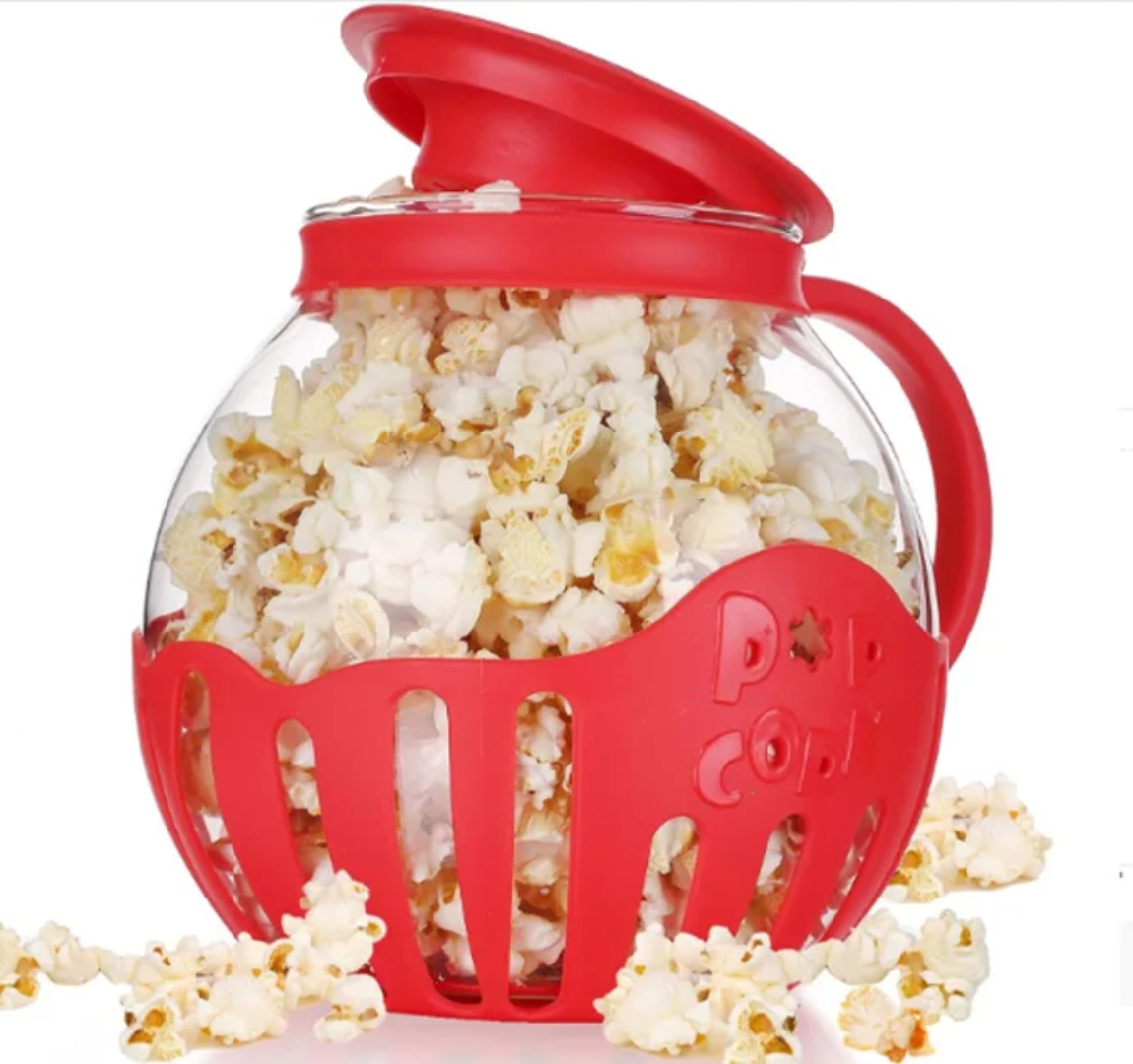Microwave Popcorn Maker - Food Safe Glass and BPA free Silicone