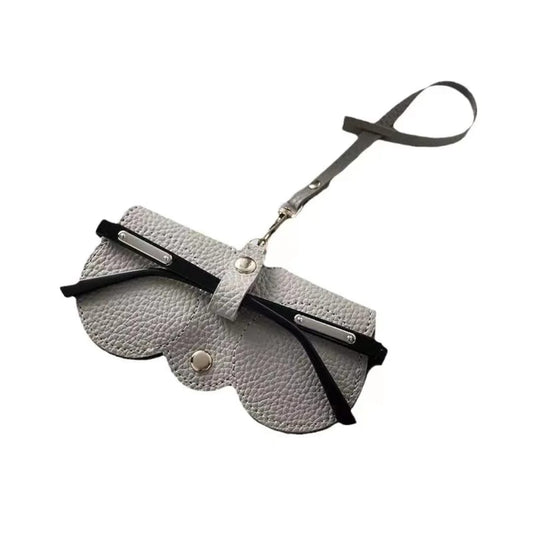 Leather Glasses Cover with Bag Clip Strap
