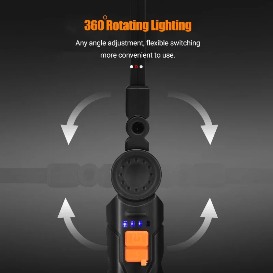 Portable multifunctional magnetic LED light rechargeable
