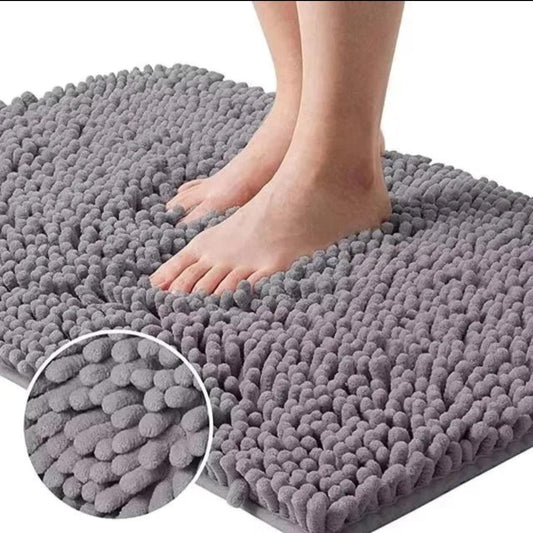 Absorbent Chenille Bath Mat – Non-Slip