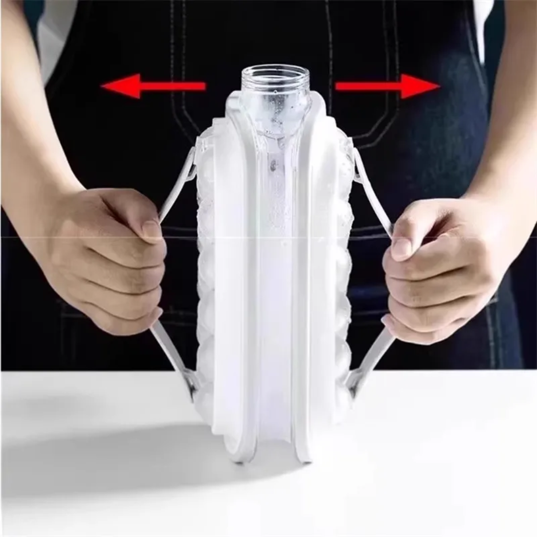 2-in-1 Ice cube maker and bottle
