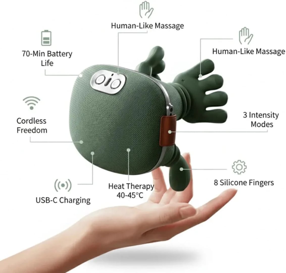Rechargeable pain relief Massager finger pressure kneeding and Heat