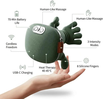 Rechargeable Pain Relief Massager – Finger Pressure, Kneading And Heat