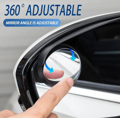 360° Adjustable Rearview Blind Spot Mirror With Rain Guard (Set Of 2)