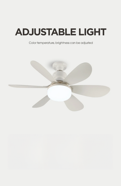 Ceiling Flower Fan & Light 60W With Remote Control – 6 Blades, 3 Speed Levels