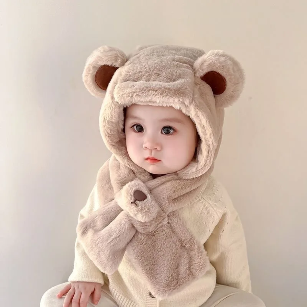 Baby Bear Hat with Scarf – Soft Fleece