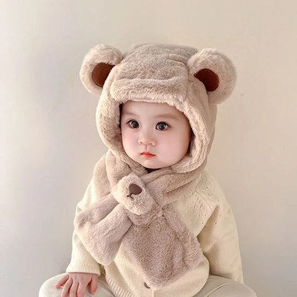 Baby Bear Hat With Scarf – Soft Fleece