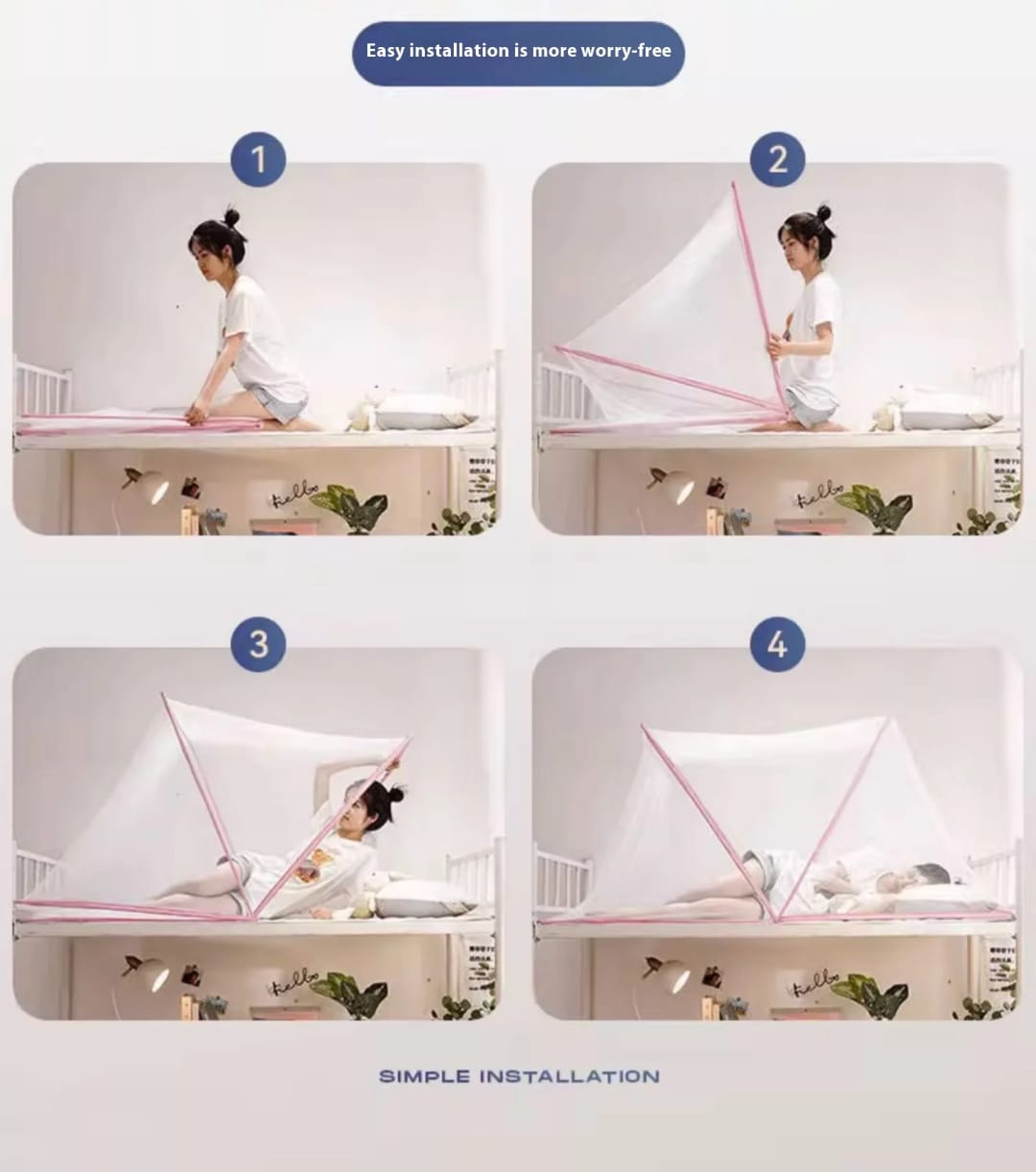 Portable foldable mosquito net 190*180cm