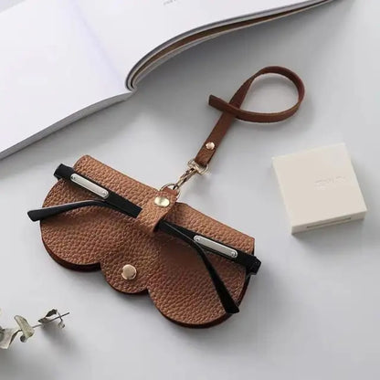 Leather Glasses Cover With Bag Clip Strap