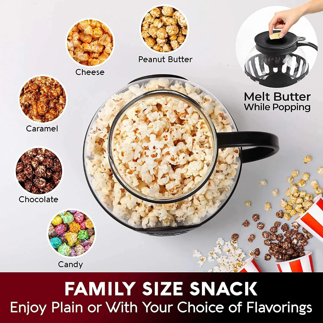 Microwave Popcorn Maker - Food Safe Glass and BPA free Silicone