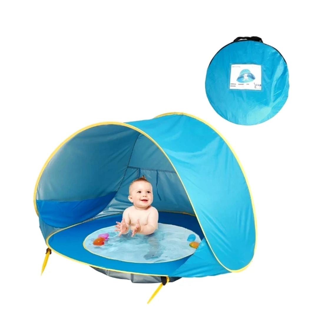 Kids beach tent sunshelter with swimming pool