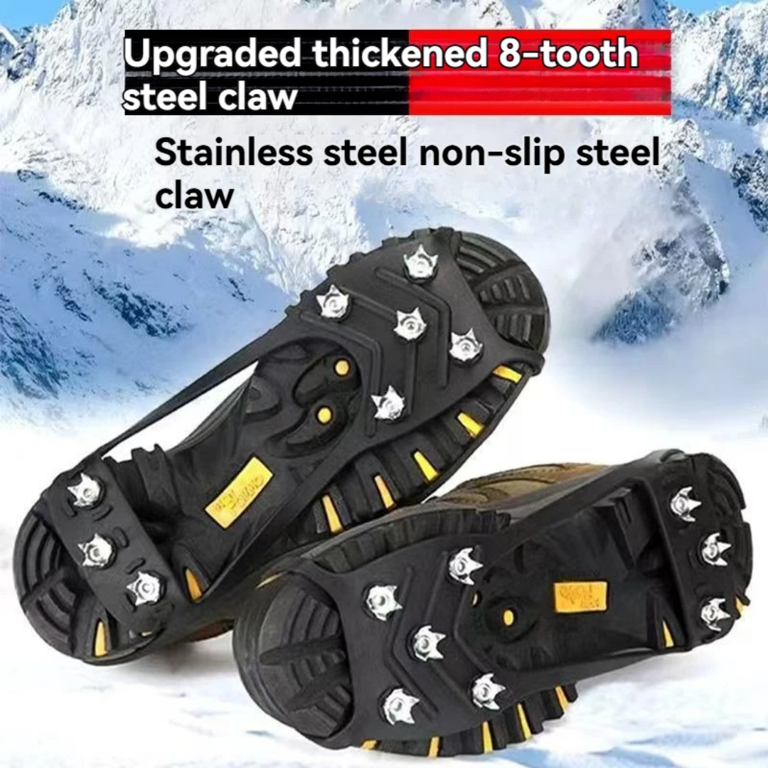 Anti-Slip Winter Shoe Covers with 8-Steel Studs – Pair of 2-Pieces