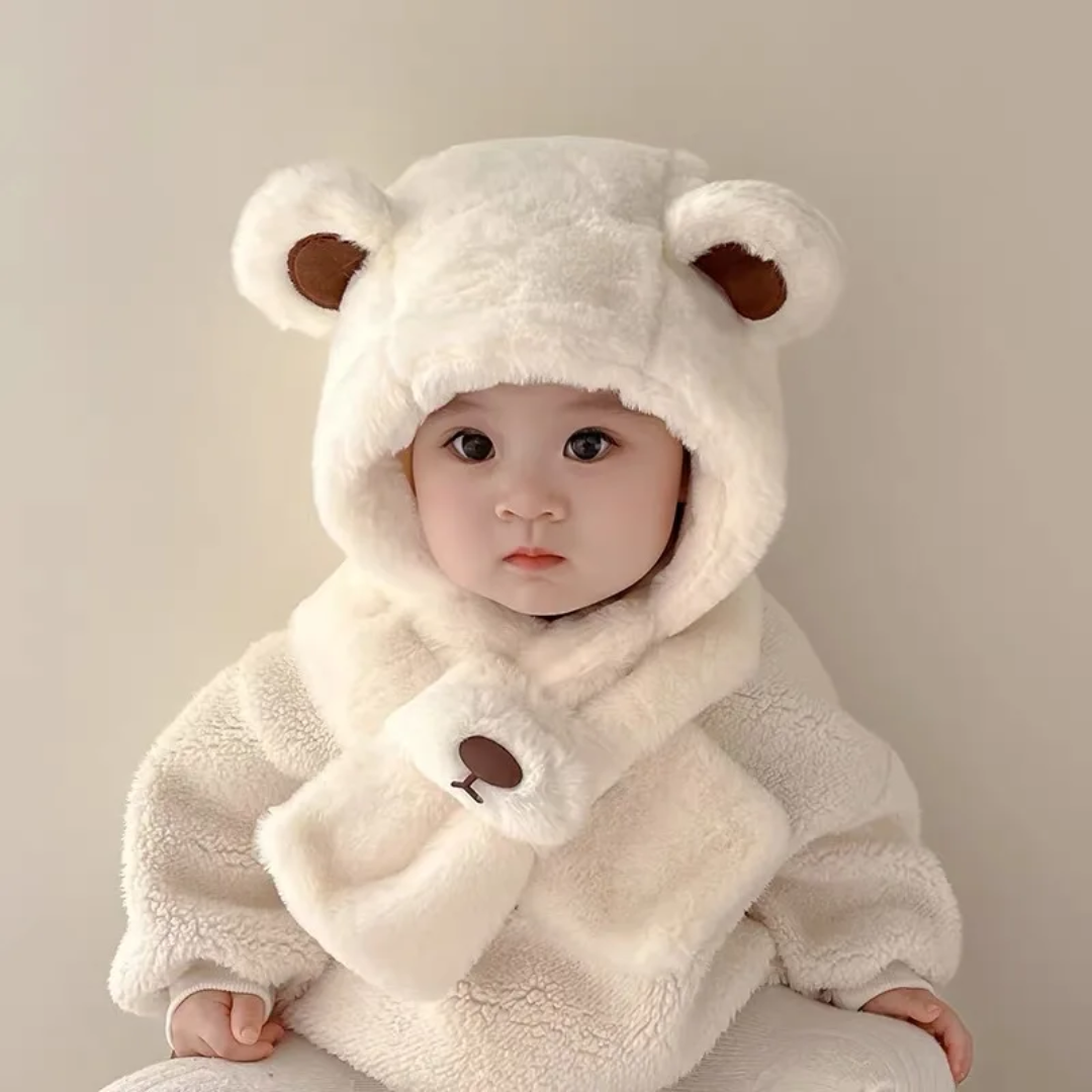 Baby Bear Hat with Scarf – Soft Fleece
