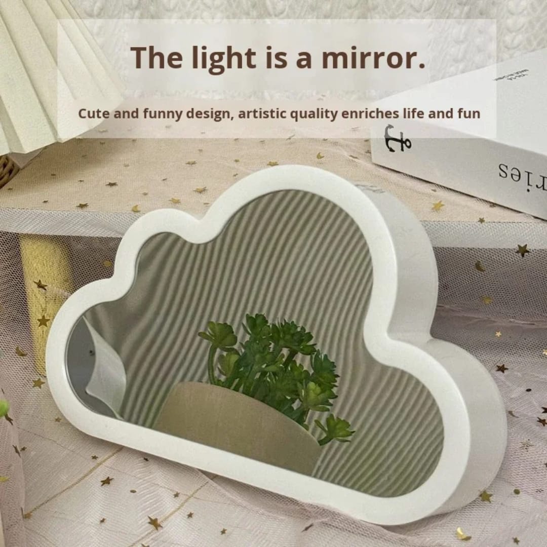 2in1 Mirror and 3D LED Light - Cloud Tulip Flowers