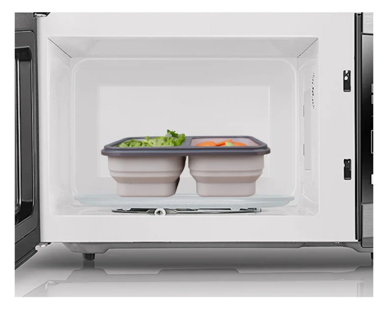 Foldable food container microwavable Silicone BPA free