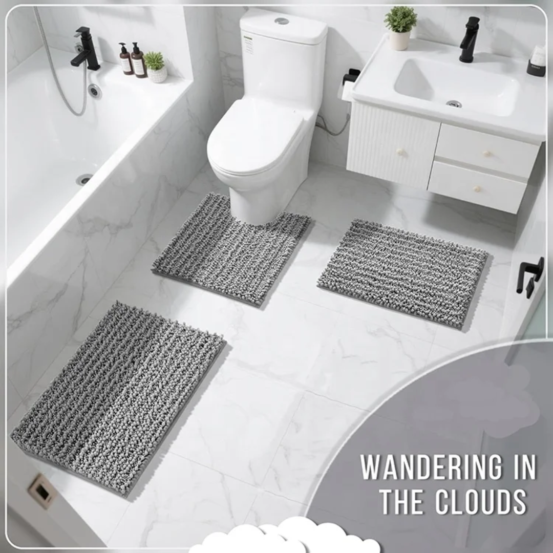 Absorbent Chenille Bath Mat – Non-Slip